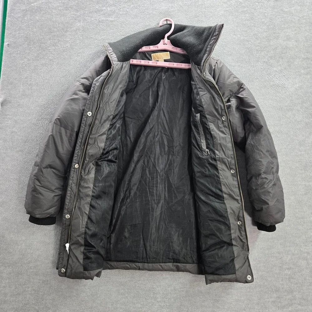 Michael Kors Women Jacket Medium Gray Down Puffer Full Zip Pocket Neck‎ Pockets